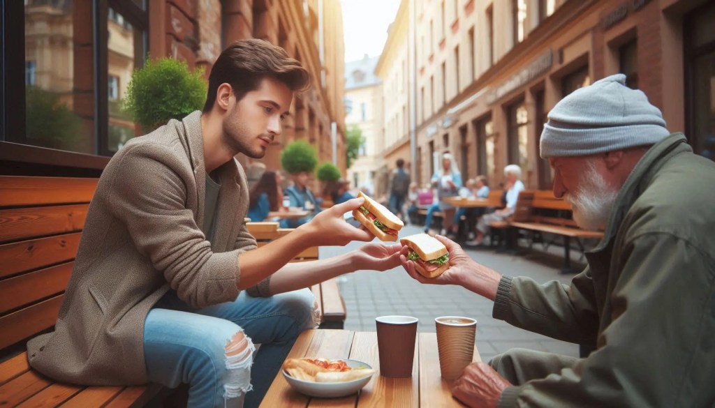 Nahl 71 ayetini anlatan görsel: İnsanların rızıklarını paylaşması, şükür ve adaletin ön plana çıkışı.
