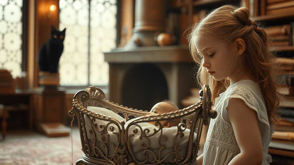 Parmak çocuk, gümüş gözlü kedi ve Zeynep arasında sevgi. Bağının görseli.